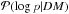 \hbox{$\mathcal{P}(\log p|DM)$}