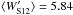 \hbox{$\langle W'_{\rm S12} \rangle = 5.84$}