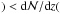 \hbox{$)<{\rm d}{\cal N}/{\rm d}z($}