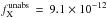 \hbox{$f_{\rm X}^{\rm unabs} \, = \,9.1 \times 10^{-12}$}