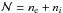 \hbox{$\mathcal{N} = n_{\rm e} + n_{i}$}