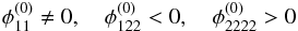 \begin{equation} \phi_{11}^{(0)} \ne 0 ,\quad \phi_{122}^{(0)} < 0 , \quad \phi_{2222}^{(0)} > 0 \label{eq:conditions_cusp_2} \end{equation}