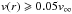 \hbox{$v(r) \geqslant 0.05\vinf$}
