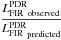 \hbox{$\displaystyle \frac{\text{\Lpdr}_{\text{observed}}} {\text{\Lpdr}_{\text{predicted}}}$}