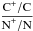 \hbox{$ \displaystyle \frac{\text{C}^+/\text{C}}{\text{N}^+/\text{N}}$}
