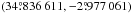 \hbox{$(34{\fdg}836\,611, -2{\fdg}977\,061)$}