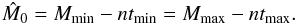 \appendix \setcounter{section}{3} \begin{equation} \label{eq:estM0minmax} \hat{M}_0 = M_{\rm min} - nt_{\rm min} = M_{\rm max} - nt_{\rm max}. \end{equation}