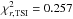 \hbox{$\chi_{r, {\rm TSI}}^{2} = 0.257$}