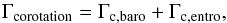 \begin{equation} \label{gammacor2} \Gamma_{\mathrm{corotation}} = \Gamma_{\mathrm{c,baro}} + \Gamma_{\mathrm{c,entro}} , \end{equation}