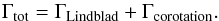 \begin{equation} \label{gammatot} \Gamma_{\mathrm{tot}} = \Gamma_{\mathrm{Lindblad}} + \Gamma_{\mathrm{corotation}} . \end{equation}