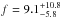 \hbox{$f=9.1^{+10.8}_{- 5.8}$}