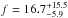 \hbox{$f= 16.7^{+15.5}_{-5.9}$}