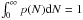 \hbox{$\int_0^{\infty} p(N) {\rm d}N=1$}