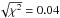 \hbox{$\sqrt{\chi^2}=0.04$}