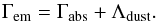 \appendix \setcounter{section}{1} \begin{equation} \label{eq:dustbalance} \Gamma_{\mathrm{em}} = \Gamma_{\mathrm{abs}} + \Lambda_{\mathrm{dust}}. \end{equation}