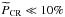 \hbox{$\widetilde{P}_{\rm CR}\ll10\%$}