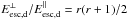 \hbox{$E_{\rm esc,d}^{\perp}/E_{\rm esc,d}^{\parallel}= r(r+1)/2$}