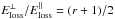 \hbox{$E_{\rm loss}^{\perp}/E_{\rm loss}^{\parallel}= (r+1)/2$}