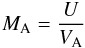 \appendix \setcounter{section}{1} \begin{eqnarray} \label{Malf} M_{\rm A}=\frac{U}{V_{\rm A}} \end{eqnarray}