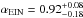 \hbox{$\alpha_\mathrm{EIN}=0.92^{+0.08}_{-0.18}$}