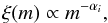 \begin{eqnarray} \xi(m) \propto m^{-\alpha_{i}}, \label{eq:imf} \end{eqnarray}
