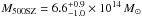 \hbox{$M_{500\mathrm{SZ}}=6.6^{+0.9}_{-1.0} \times 10^{14}\, M_{\odot}$}