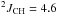 \hbox{$^2J_{\rm CH} = 4.6$}