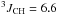 \hbox{$^3J_{\rm CH} = 6.6$}