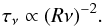 \begin{equation} \tau_\nu \propto (R\nu)^{-2}. \label{TauEq} \end{equation}