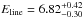 \hbox{$E_{\rm line}=6.82_{-0.30}^{+0.42}$}