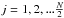 \hbox{$ j = 1,2, ... \frac{N}{2}$}