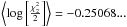 \hbox{$\left\langle \log\left[\ensuremath{\frac{\ensuremath{\chi_{2}^{2}}}{2}}\right]\right\rangle = -0.25068...$}