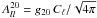 \hbox{$A_{ll}^{20} = g_{20} \, C_\ell/\sqrt{4\pi}$}