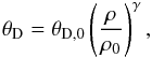 \begin{eqnarray} \tetad = \theta_{\rm D,0} \left( \rho \over \rho_0 \right)^\gamma , \end{eqnarray}