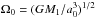 \hbox{$\Omega_0=(GM_1/a_0^3)^{1/2}$}