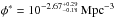 \hbox{$\phi^*=10^{-2.67_{-0.18}^{+0.29}}\,\mathrm{Mpc^{-3}}$}