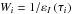 \hbox{$W_{i}=1/\varepsilon _{I}\left( \tau _{i}\right) $}
