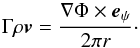 \appendix \setcounter{section}{1} \begin{equation} \Gamma\rho \vec{v}={\nabla \Phi \times {\vec e}_\psi\over 2\pi r}\cdot \end{equation}