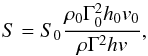 \appendix \setcounter{section}{1} \begin{equation} S = S_0\frac{\rho_0 \Gamma_0^2 h_0 v_0}{\rho \Gamma^2 h v}, \end{equation}