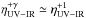 \hbox{$\eta_{\rm UV-IR}^{+\gamma}\simeq \eta_{\rm UV-IR}^{+1}$}