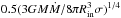 \hbox{$0.5(3GM\dot{M}/8\pi R_{\rm in}^3\sigma)^{1/4}$}