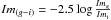 \hbox{$Im_{(g-i)}=-2.5\log{\frac{Im_{g}}{Im_{i}}}$}