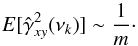 \appendix \setcounter{section}{3} \begin{equation} {E}[\hat{\gamma}^2_{xy}(\nu_k)]\sim\frac{1}{m}\cdot \label{eqc10} \end{equation}