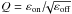 \hbox{$Q=\epsilon_{\rm on}/\!\!\sqrt{\epsilon_{\rm off}}$}