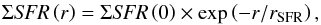 \appendix \setcounter{section}{5} \begin{eqnarray} \Sigma\textit{SFR}\left(r\right)=\Sigma\textit{SFR}\left(0\right)\times\exp\left(-r/r_{\rm SFR}\right), \end{eqnarray}