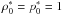 \hbox{$\rho_0^*=p_0^*=1$}