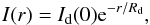 \begin{eqnarray*} I(r)=I_{\rm d}(0) {\rm e}^{-r/R_{\rm d}}, \end{eqnarray*}