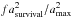 \hbox{$f a_{\rm survival}^2/a_{\rm max}^2$}