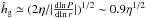 \hbox{$\hhg \simeq (2\eta/|\frac{{\rm d}\!\ln P}{{\rm d}\!\ln r}|)^{1/2} \sim 0.9 \eta^{1/2}$}