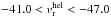 \hbox{$-41.0<v^{\rm hel}_{\rm r}<-47.0$}
